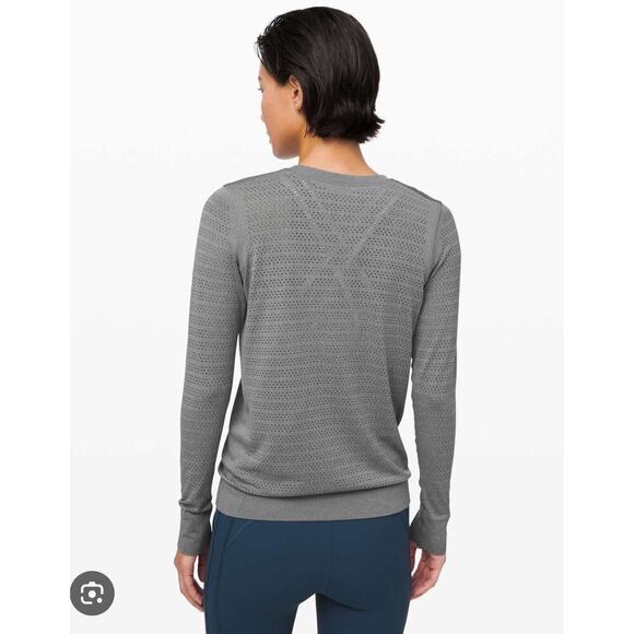 Lululemon Women’s Breeze By Long Sleeve Squad Activewear Shirt in Slate Gray - 8 - Picture 2 of 7